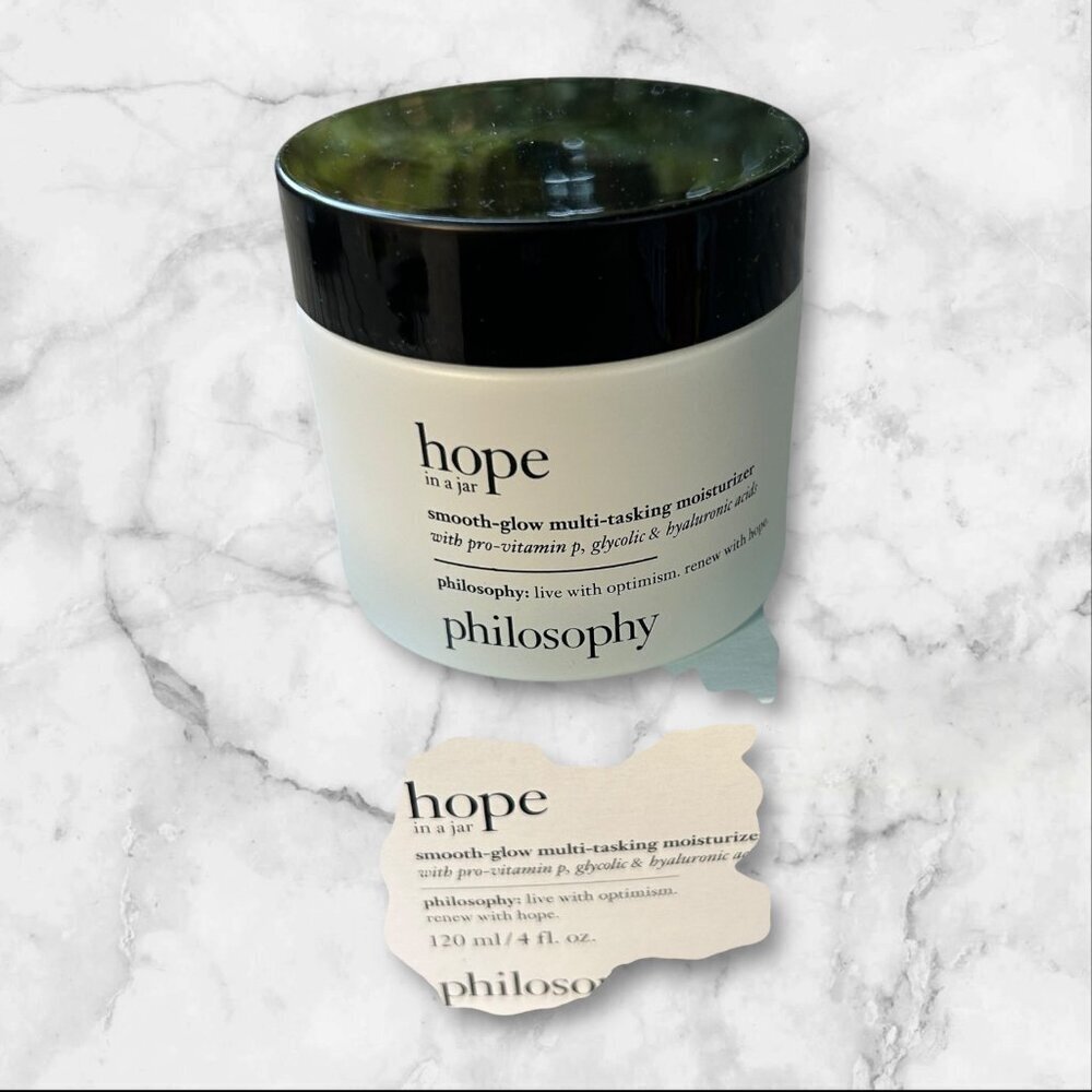 Philosophy HOPE in a Jar Smooth Glow Multi-Tasking Moisturizer 4 oz NIB - Picture 2 of 4